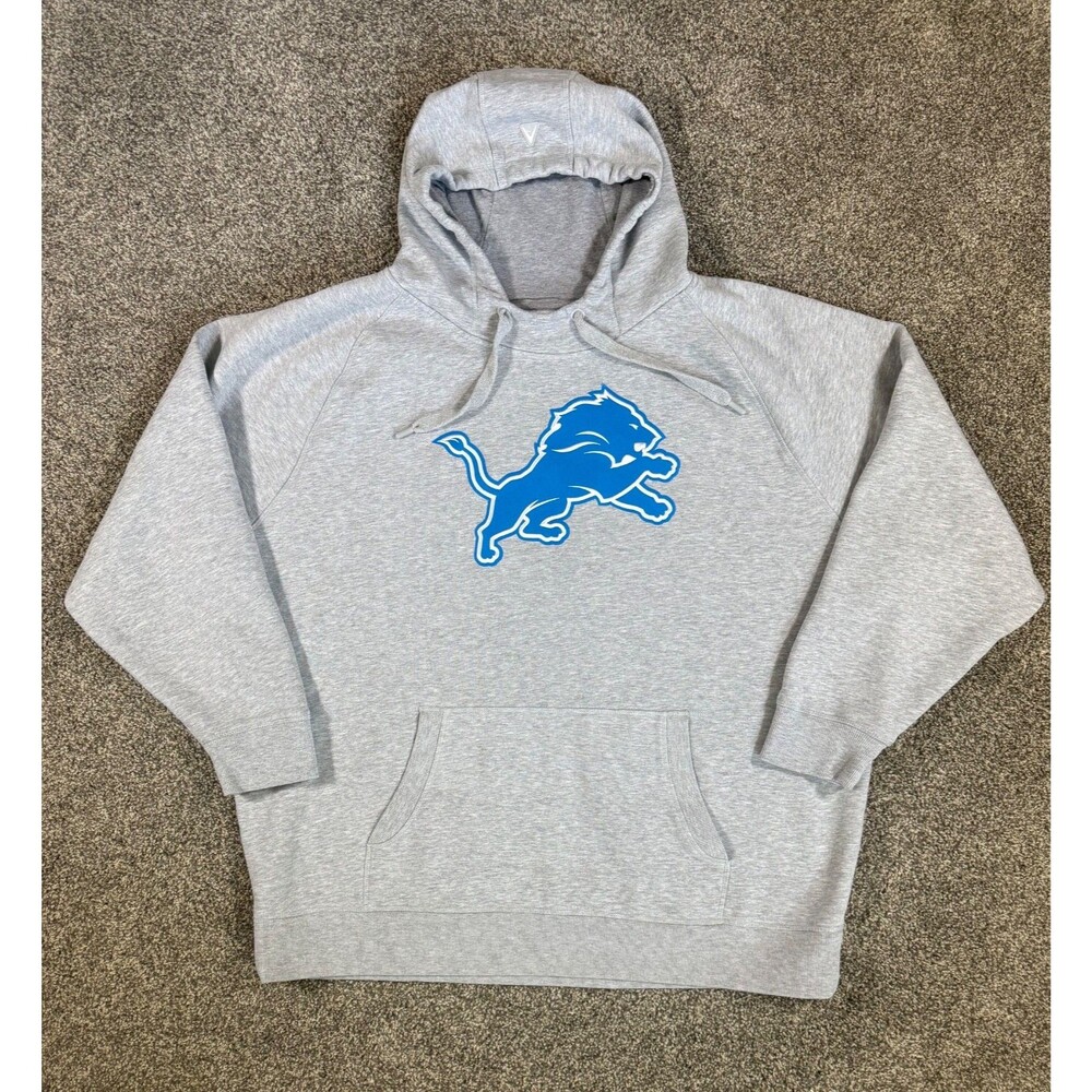 Detroit Lions Hoodie Men 3XL Gray NFL Pullover Sweatshirt Big Tall NFL